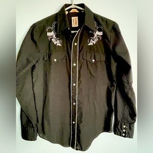 🐆 BARB Cowboy Western Shirt Embroidered Boots and Pearl Snaps